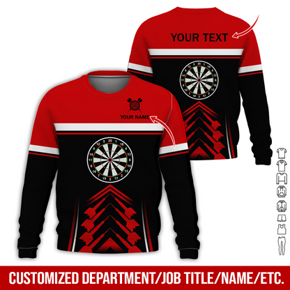 Customized Darts Sweatshirt, Darts Pattern & White Stripes Sweatshirt For Men & Women, Perfect Gift For Darts Lovers, Friend, Family