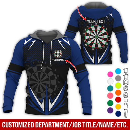Customized American Flag Darts Premium Hoodie, Lightning & Spot Pattern Darts Hoodie, Perfect Gift For Darts Lovers, Friend, Family