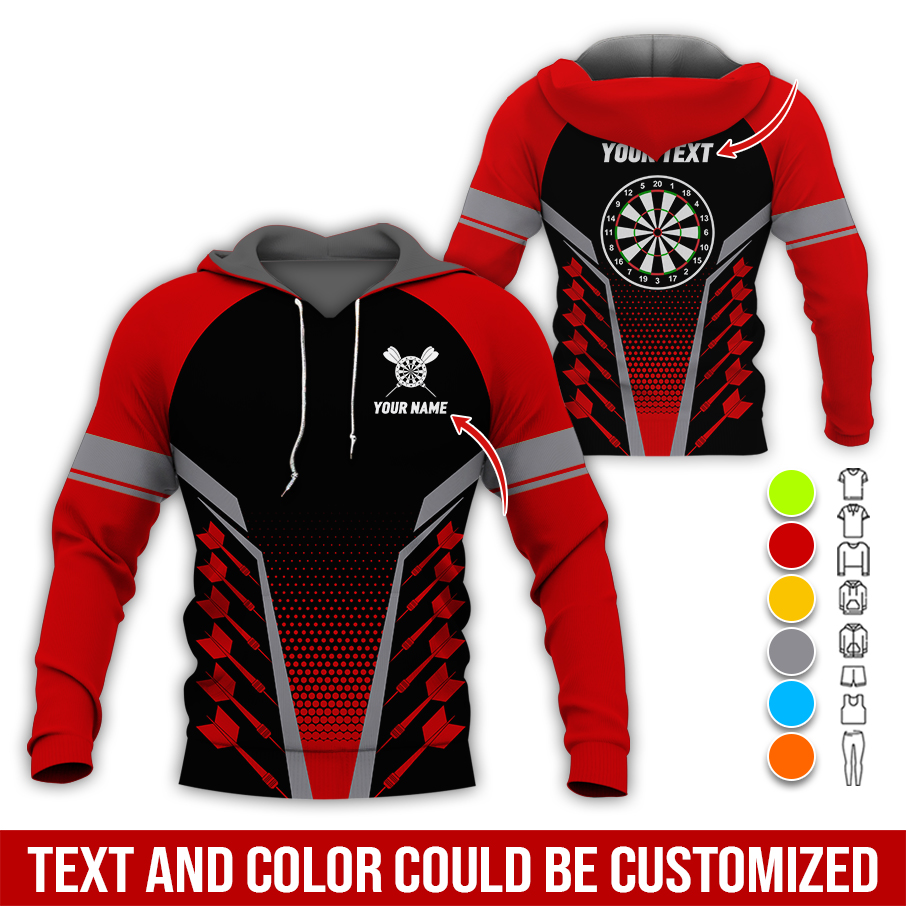 Customized Name Darts Premium Hoodie, Darts & Dartboards Pattern Love Darts Hoodie - Gift For Darts Lovers, Friend, Family