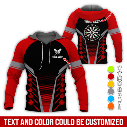 Customized Name Darts Premium Hoodie, Darts & Dartboards Pattern Love Darts Hoodie - Gift For Darts Lovers, Friend, Family