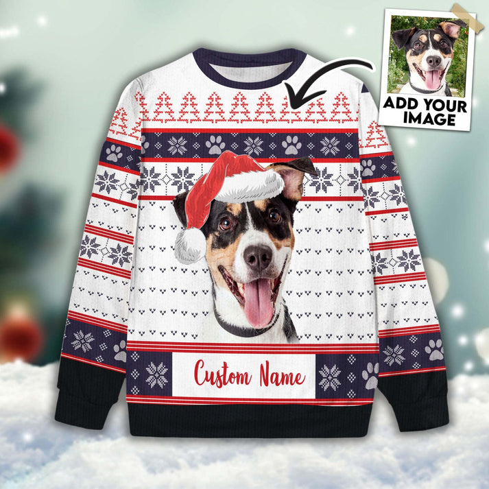 Personalized Pet Sweater - Custom Pet Christmas Sweater, Christmas Funny Sweater White Color, Custom Sweater Design For Dog Lovers, Friend, Family