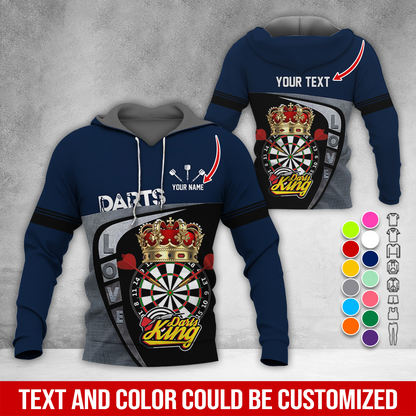 Customized Darts Premium Hoodie, Personalized Name & Text Darts Hoodie, Darts King Hoodie, Perfect Gift For Darts Lovers, Friend, Family