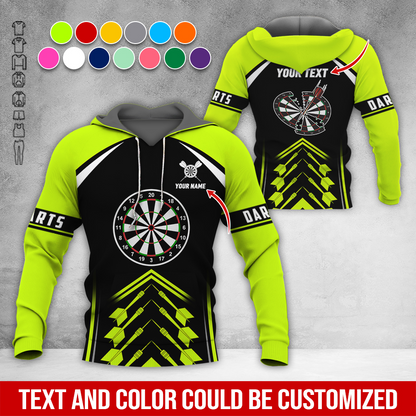 Personalized Name & Text Darts Premium Hoodie, Broken Darts Pattern Hoodie, Perfect Gift For Darts Lovers, Friend, Family