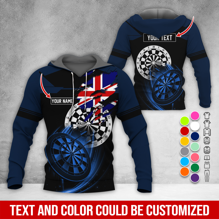 Customized Flag Darts Premium Hoodie, Custom Flag Hoodie For Men & Women, Perfect Gift For Darts Lovers, Friend, Family
