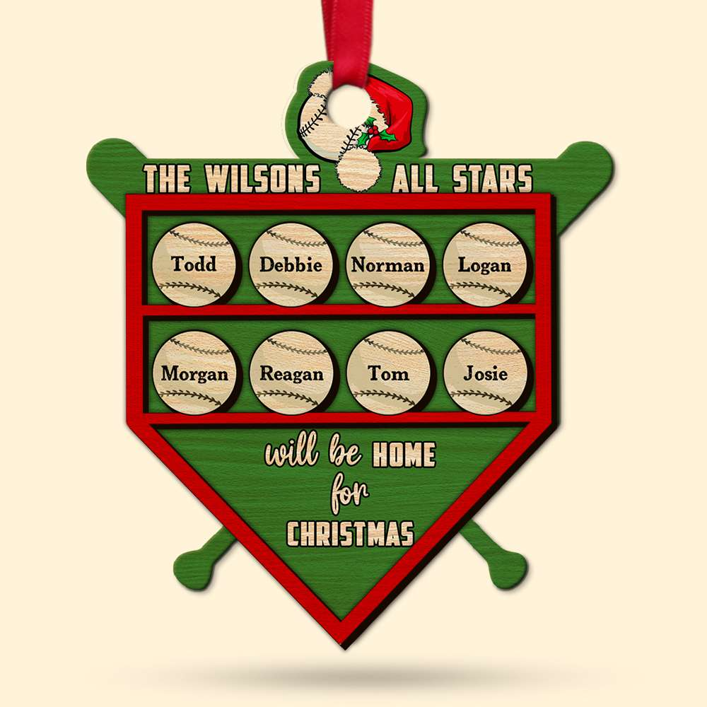 Custom Baseball Wooden Ornament, Personalized Baseball All Stars Will Be Home Wooden Ornament - Perfect Gift For Baseball Lover, Christmas, New Year