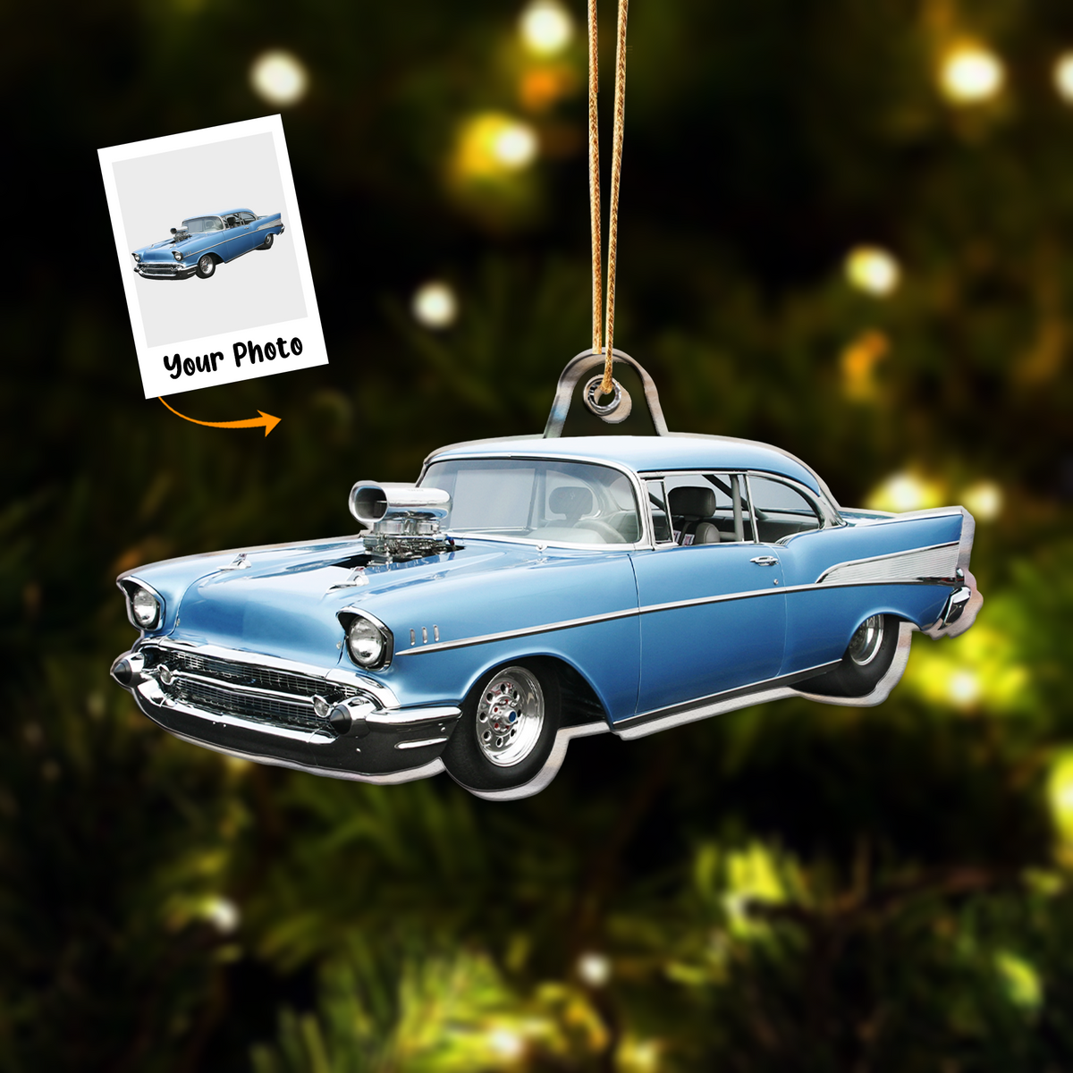 Personalized Acrylic Car Photo Ornament, Custom Your Favorite Car Acrylic Ornament For Christmas, Best Gift For Car Lover, Christmas