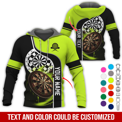 Customized Name & Text Darts Premium Hoodie, Darts Pattern Hoodie For Men & Women, Perfect Gift For Darts Lovers, Friend, Family