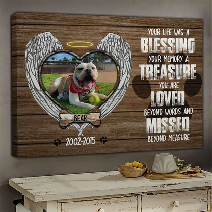 Personalized Dog Landscape Canvas, Memorial Dog Gift, Dog Photos On Canvas, Perfect Gift For Dog Lovers, Friends, Family