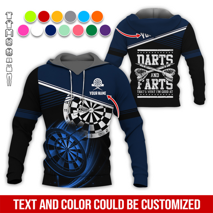 Customized Name & Text Darts Premium Hoodie, Darts & Darts That's What I'm Good At Hoodie, Perfect Gift For Darts Lovers, Darts Player