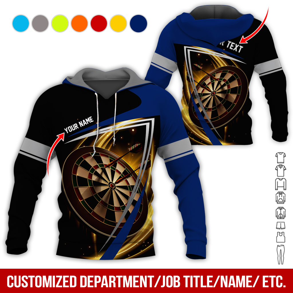Customized Name & Text Darts Premium Hoodie, Dartboard Pattern Hoodie For Men & Women - Gift For Darts Lovers, Friend, Family