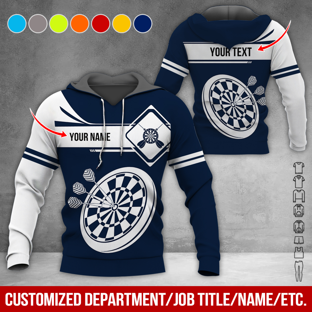 Customized Name Darts Premium Hoodie, Dartboards Pattern Darts Hoodie For Men & Women - Gift For Darts Lovers, Friend, Family