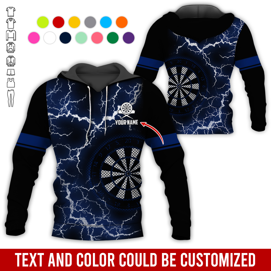 Customized Name Darts Lightning Premium Hoodie, Darts Pattern Hoodie, Perfect Gift For Darts Lovers, Friend, Family