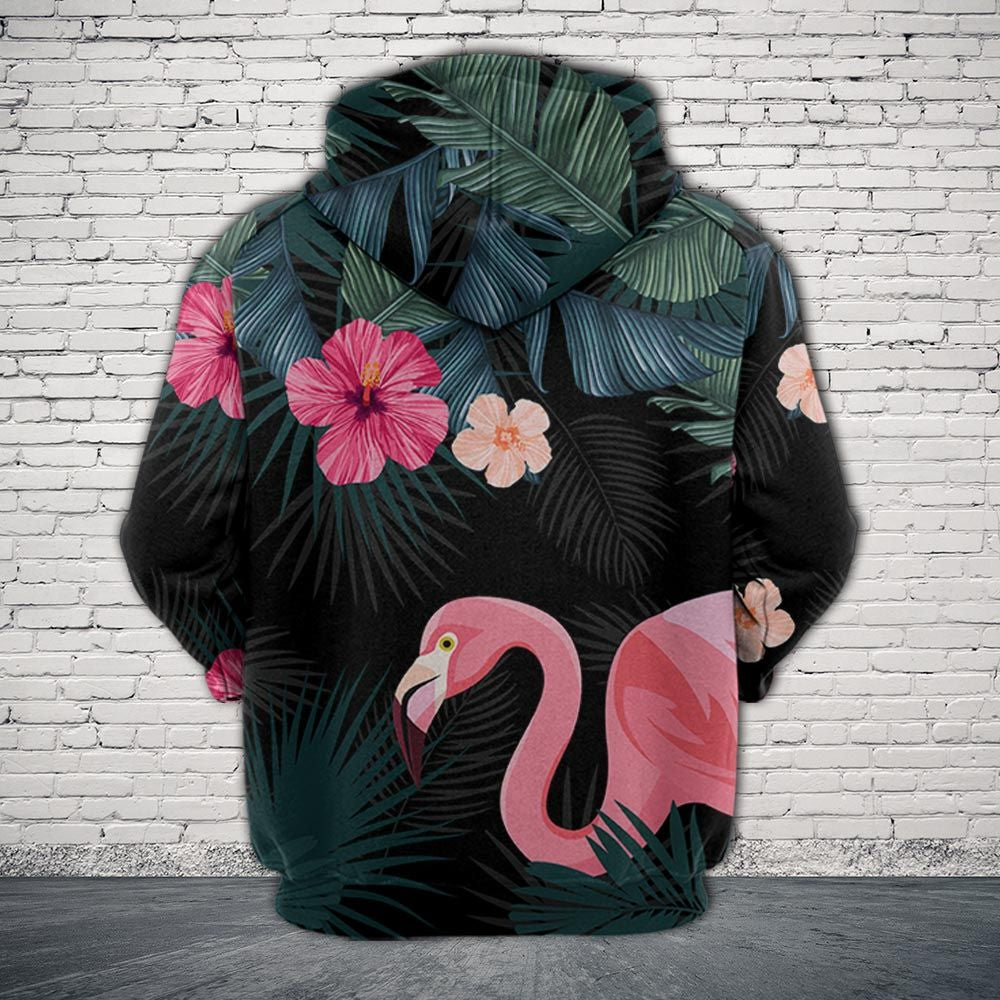Tropical Flamingo Pullover Premium Hoodie, Perfect Outfit For Men And Women On Christmas New Year Autumn Winter
