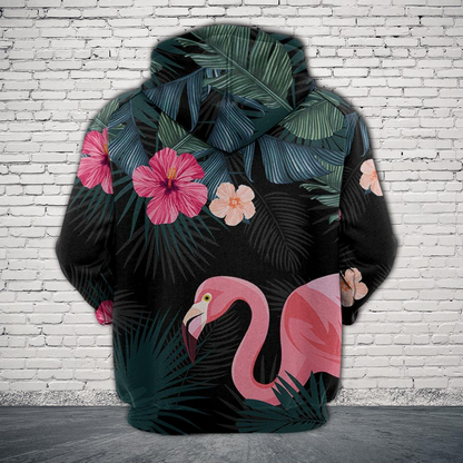 Tropical Flamingo Pullover Premium Hoodie, Perfect Outfit For Men And Women On Christmas New Year Autumn Winter