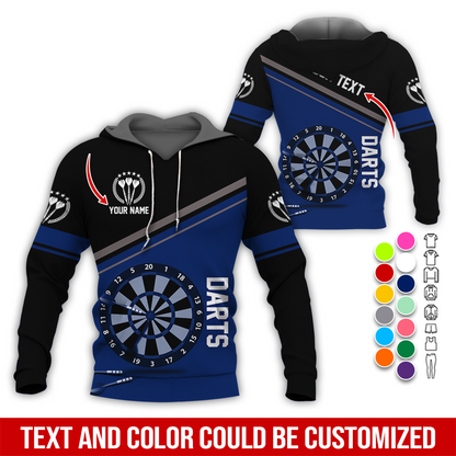 Personalized Name & Text Darts Premium Hoodie, Darts Is My Life Hoodie For Darts Player, Perfect Gift For Darts Lovers, Friend, Family