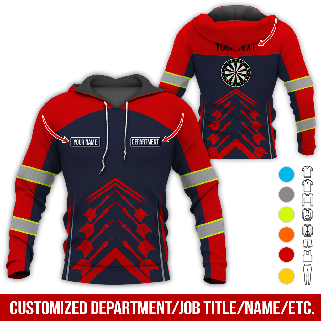 Customized Name Darts Premium Hoodie, Horizontal Stripe Pattern Hoodie For Men & Women, Perfect Gift For Darts Lovers, Friend, Family