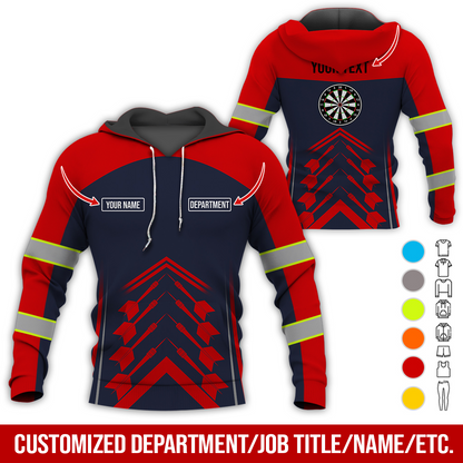 Customized Name Darts Premium Hoodie, Horizontal Stripe Pattern Hoodie For Men & Women, Perfect Gift For Darts Lovers, Friend, Family