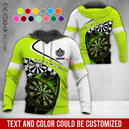 Customized Name Darts Premium Hoodie, Darts Is My Life White Hoodie, Perfect Gift For Darts Lovers, Friend, Family