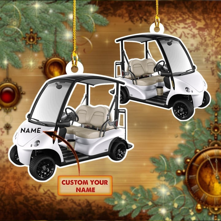 Custom Golf Acrylic Christmas Ornament, Personalized Golf Cart Acrylic Ornament Gift For Golf Lover Golf Players, Christmas,New Year
