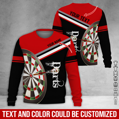 Customized Darts Sweatshirt, Personalized Name & Text Shirts, Darts Pattern Shirts, Perfect Gift For Darts Lovers, Friend, Family