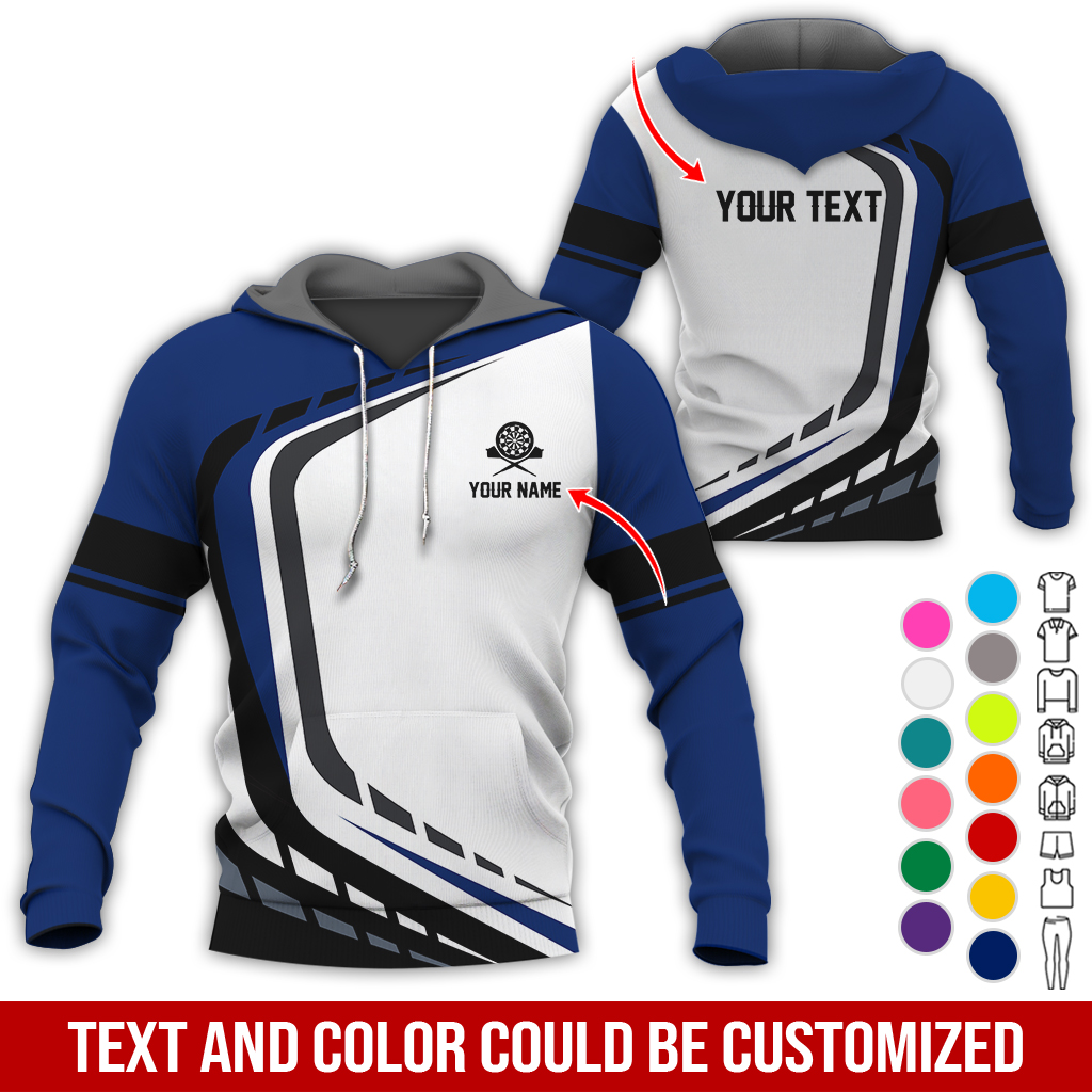 Personalized Darts Premium Hoodie, Customized Name & Text White Darts Hoodie, Perfect Gift For Darts Lovers, Friend, Family
