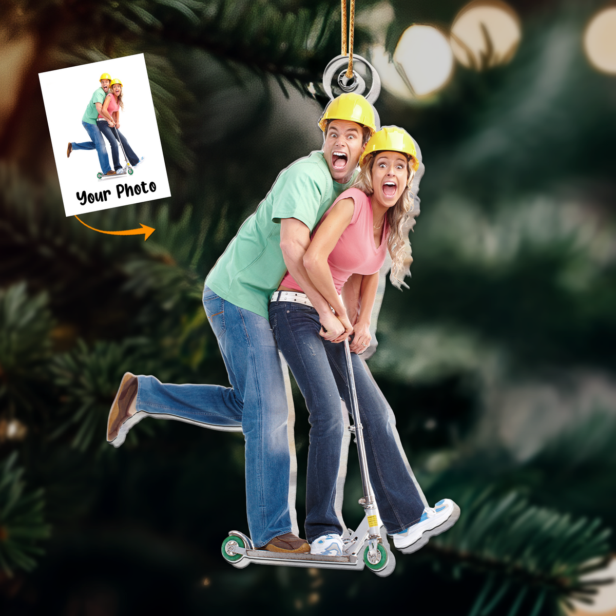 Personalized Acrylic Couple Photo Ornament, Funny Couple Photo Acrylic Ornament For Christmas, Best Ornament For Christmas, Couple