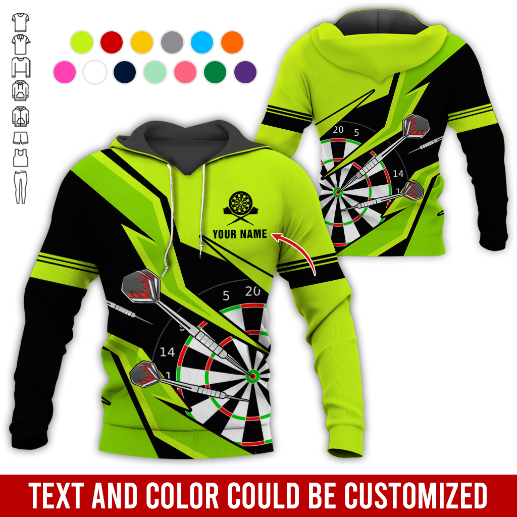 Customized Name Darts Premium Hoodie, Lightning Pattern Darts Hoodie For Men & Woman, Perfect Gift For Darts Lovers, Darts Player