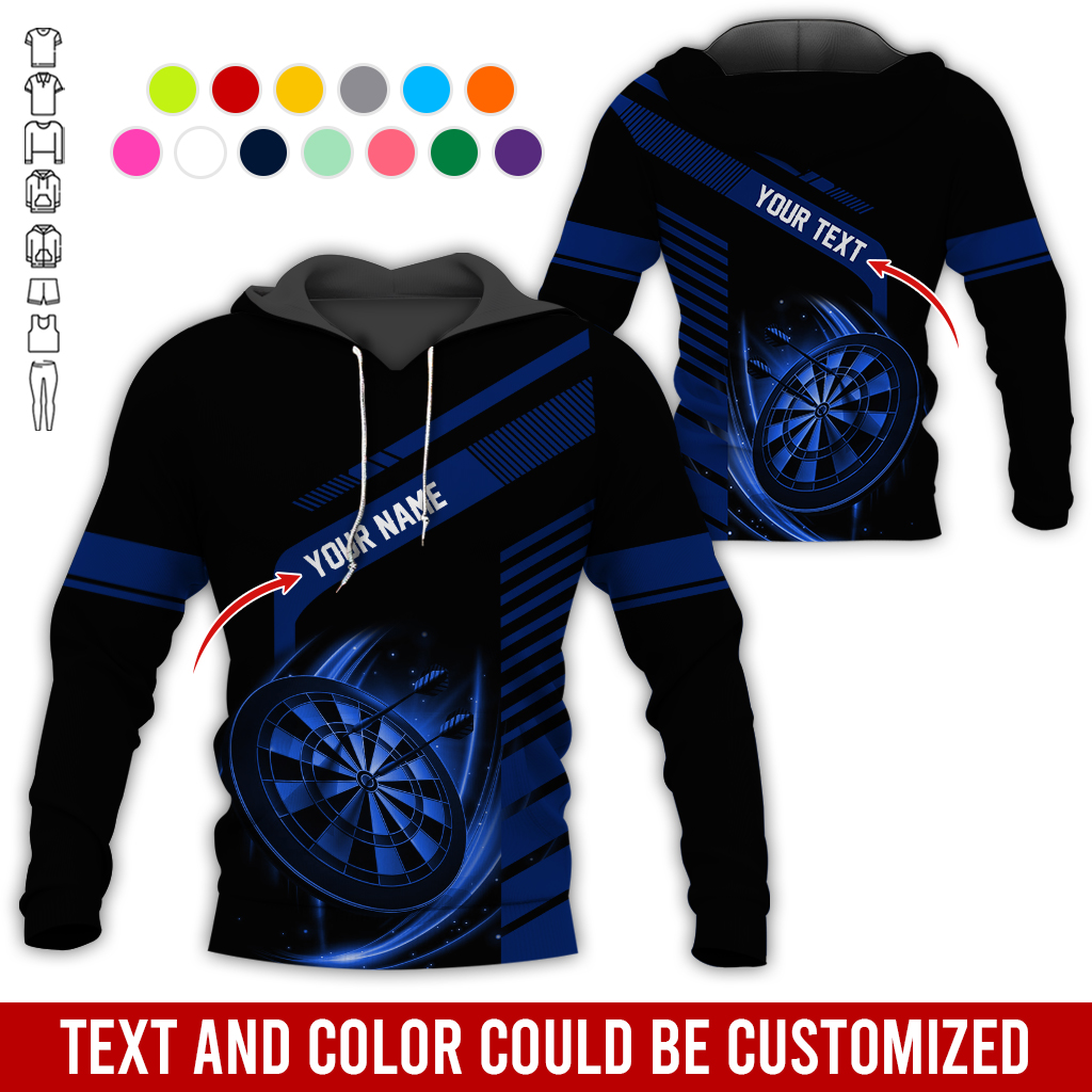 Customized Name & Text Darts Premium Hoodie, Throw Your Dart And Let It Fly, Perfect Gift For Darts Lovers, Friend, Family