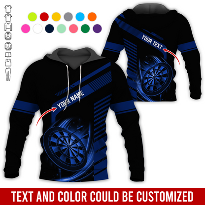 Customized Name & Text Darts Premium Hoodie, Throw Your Dart And Let It Fly, Perfect Gift For Darts Lovers, Friend, Family