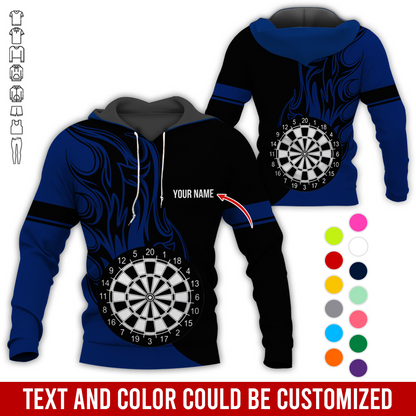 Personalized Name Darts Premium Hoodie, Fire Dartsboards Pattern Hoodie For Men & Women, Perfect Gift For Darts Lovers, Friend, Family