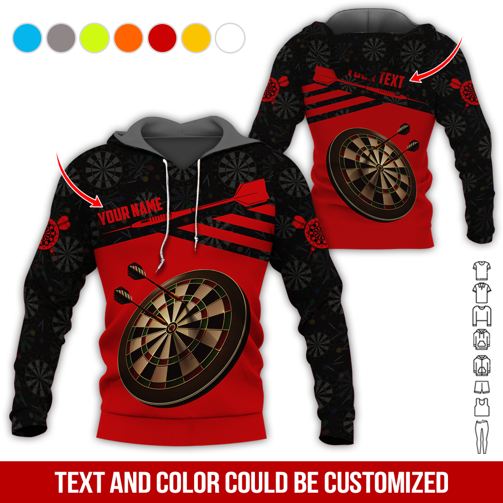Customized Name Darts Premium Hoodie, Custom Name Darts Hoodie With Darts Pattern - Gift For Darts Lovers, Friend, Family