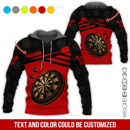 Customized Name Darts Premium Hoodie, Custom Name Darts Hoodie With Darts Pattern - Gift For Darts Lovers, Friend, Family