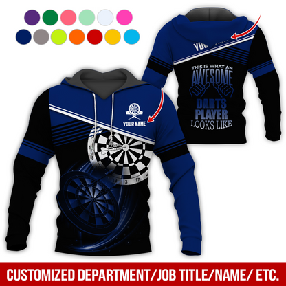 Customized Name & Text Darts Premium Hoodie, Darts Player Looks Like Hoodie, Perfect Gift For Darts Lovers, Darts Player