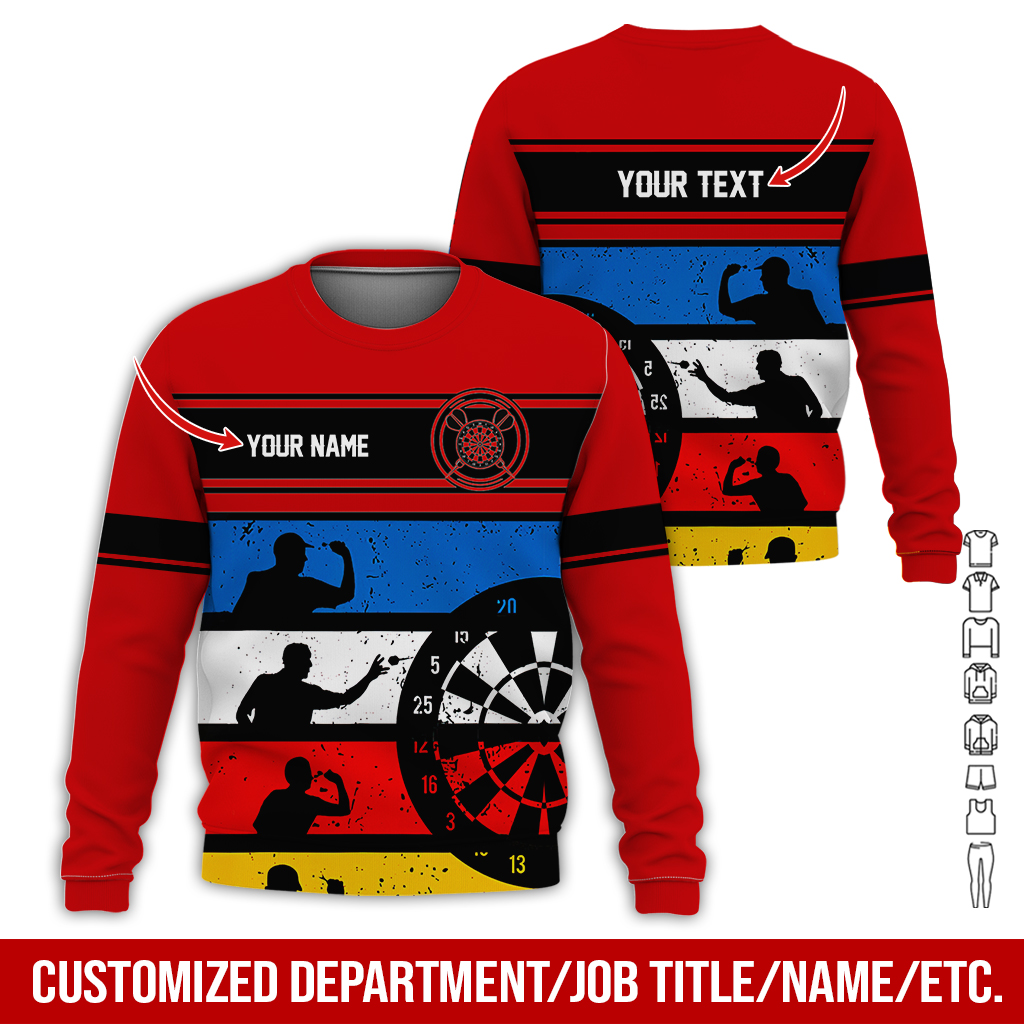 Customized Name Darts Sweatshirt, How To Play Darts Pattern Darts Shirts For Men & Women - Gift For Darts Lovers, Friend, Family