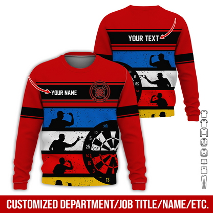 Customized Name Darts Sweatshirt, How To Play Darts Pattern Darts Shirts For Men & Women - Gift For Darts Lovers, Friend, Family