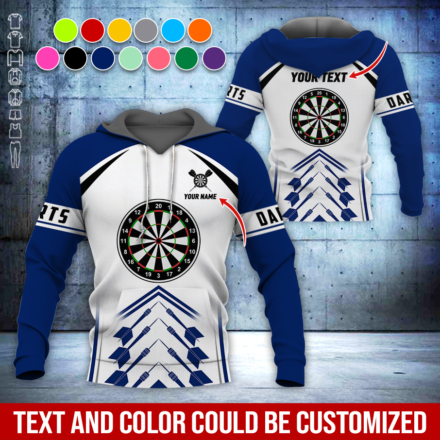 Personalized Darts Premium Hoodie, Dartsboards Pattern Hoodie White For Men & Women, Perfect Gift For Darts Lovers, Darts Player