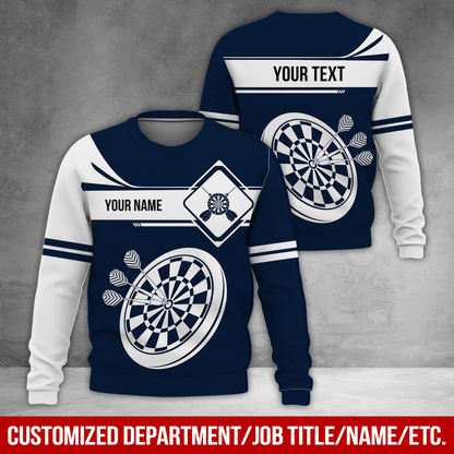 Customized Name Darts Sweatshirt, Dartboards Pattern Darts Shirts For Men & Women - Gift For Darts Lovers, Friend, Family