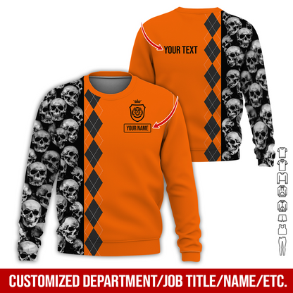 Customized Name Darts Sweatshirt, Skulls & Rhombus Pattern Shirts For Men & Women, Custom Your Shirts - Gift For Darts Lovers, Friend, Family