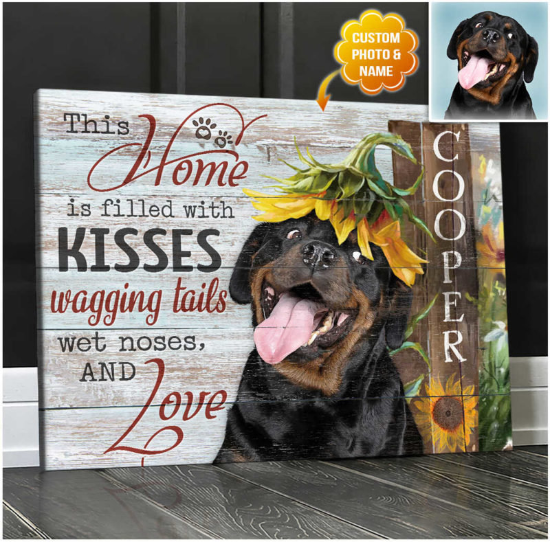 Personalized Dog Landscape Canvas, Custom Photo and Name Dog This home is filled Canvas, Perfect Gift For Dog Lovers, Friend, Family