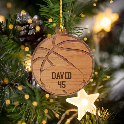 Custom Basketball Christmas Car Ornament, Personalized Basketball Name & Number Car Ornament For Basketball Lover,Christmas,New Year