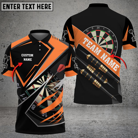 Personalized Darts Men Polo Shirt - Custom Name & Team Name Darts Polo Shirt For Darts Team, Darts Lover