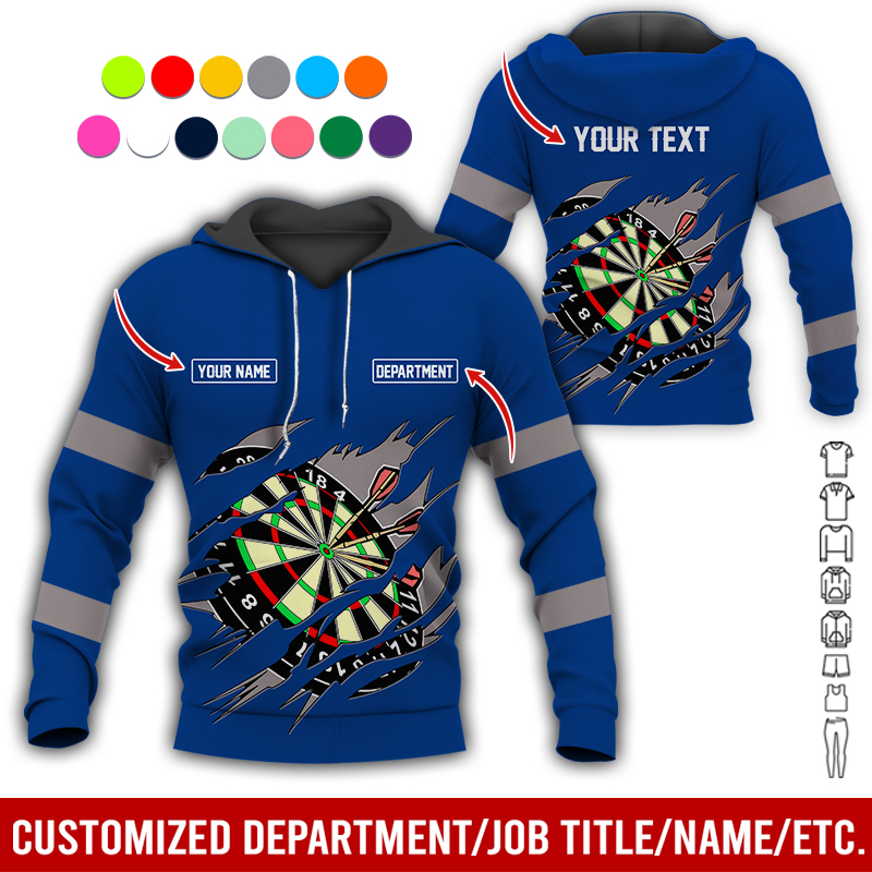 Personalized Darts Premium Hoodie, Customized Name, Text & Department Darts Hoodie, Perfect Gift For Darts Lovers, Friend, Family