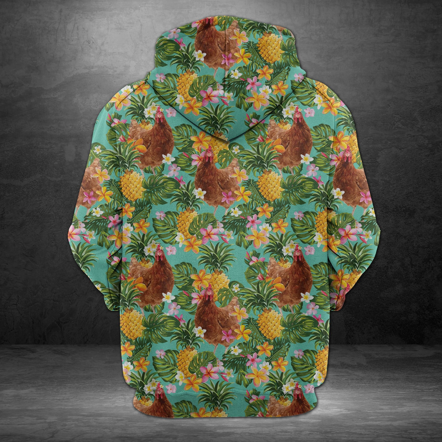 Tropical Pineapple Chicken Pullover Premium Hoodie, Perfect Outfit For Men And Women On Christmas New Year Autumn Winter