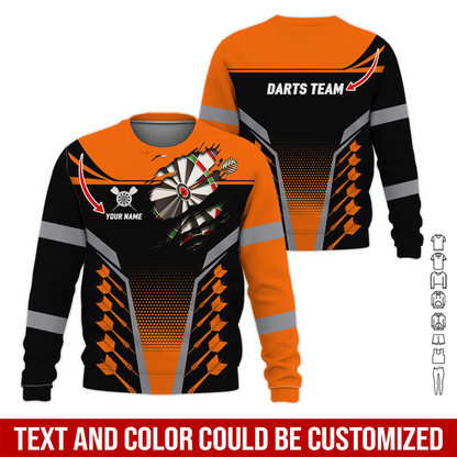 Customized Darts Sweatshirt, Personalized Name & Text Sweatshirt For Darts Player, Perfect Gift For Darts Lovers, Friend, Family