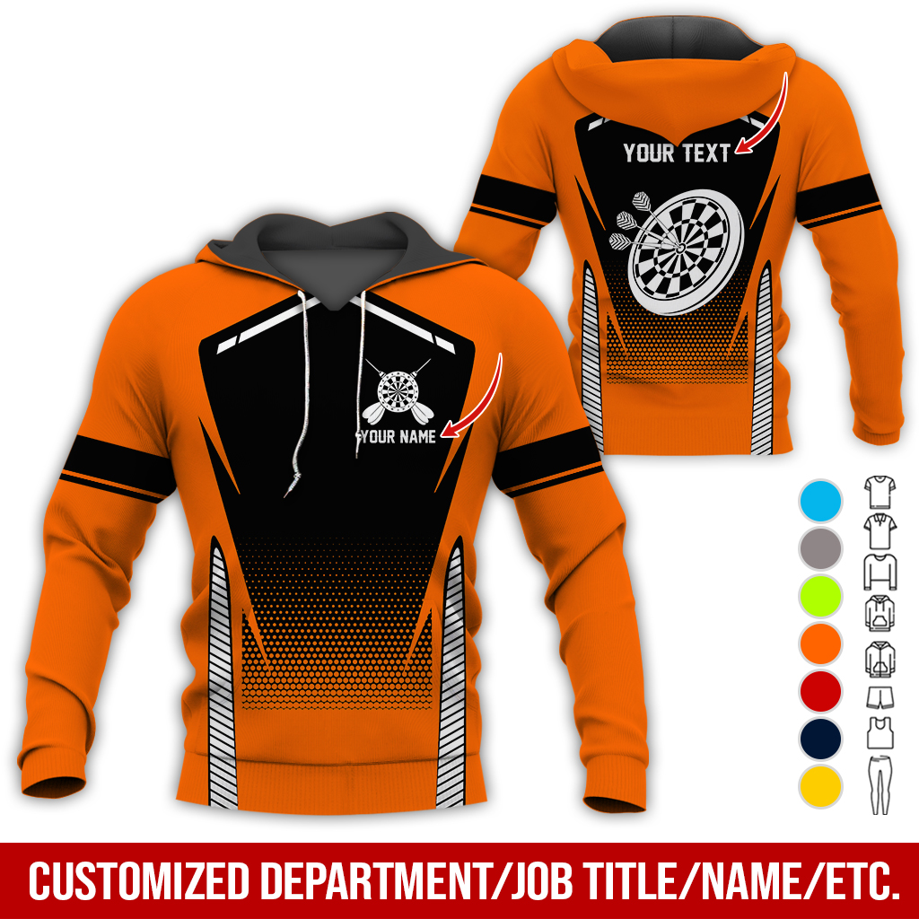Customized Name Darts Premium Hoodie, Dartboards Pattern Darts Hoodie For Darst Player - Gift For Darts Lovers, Friend, Family