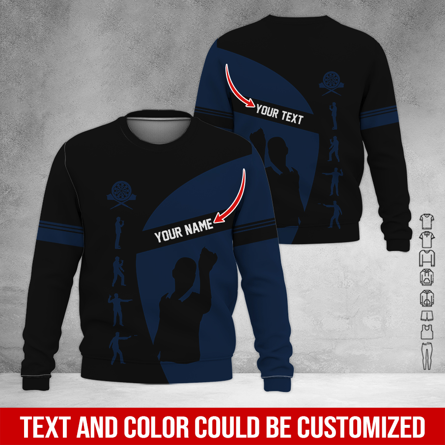 Customized Darts Sweatshirt, Personalized Name Sweatshirt, How to play Darts Pattern Sweatshirt, Perfect Gift For Darts Lovers, Friend, Family