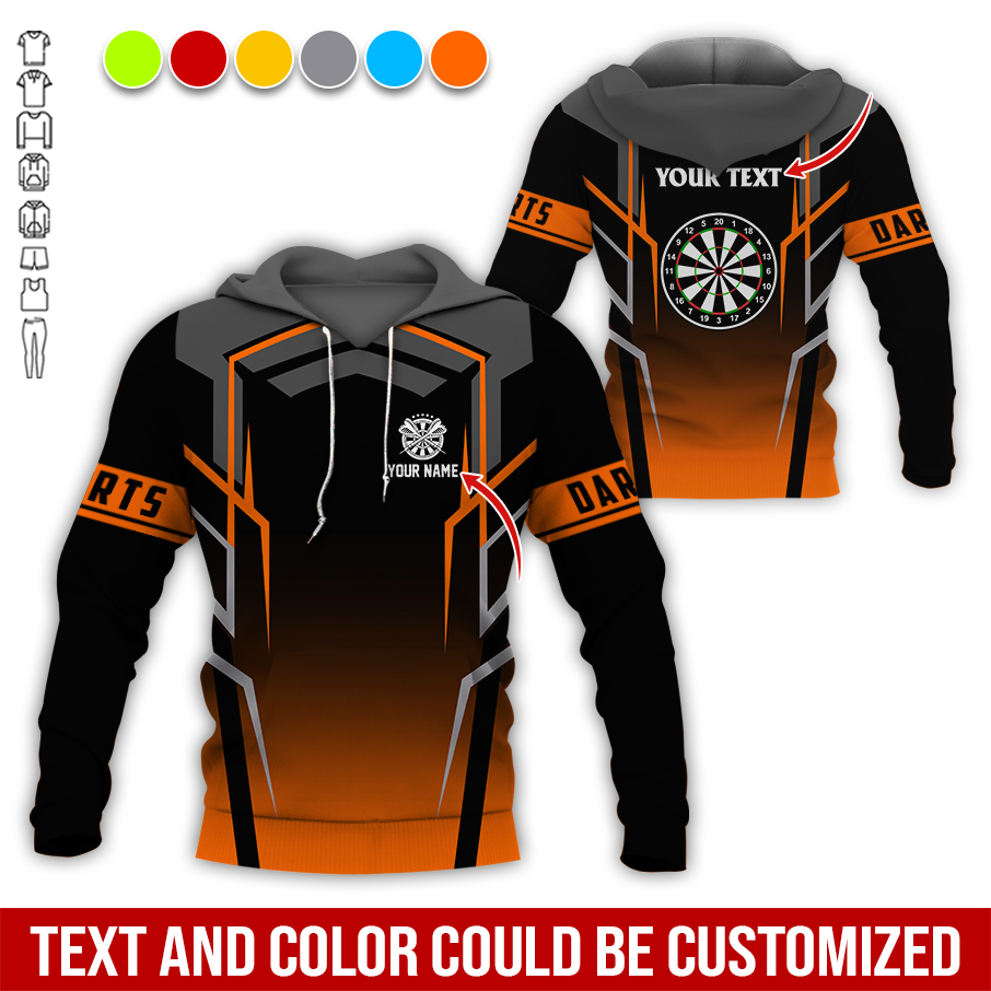 Personalized Darts Premium Hoodie, Dartsboards Pattern Hoodie Black For Darts Player, Perfect Gift For Darts Lovers, Friend, Family