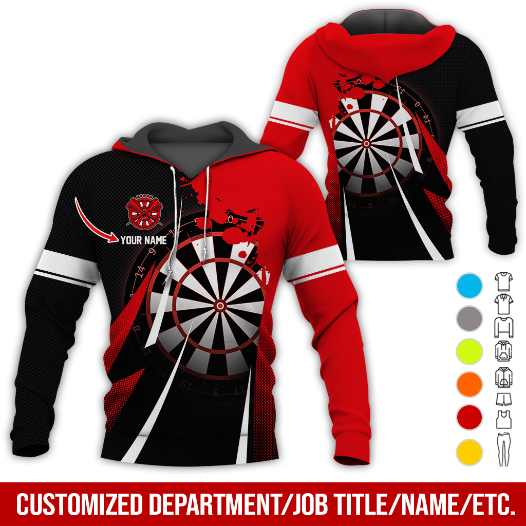 Customized Name Darts Premium Hoodie, Ink Spill Pattern Darts Hoodie For Men & Women - Gift For Darts Lovers, Friend, Family