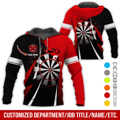 Customized Name Darts Premium Hoodie, Ink Spill Pattern Darts Hoodie For Men & Women - Gift For Darts Lovers, Friend, Family