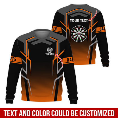 Customized Darts Sweatshirt, Dartsboards Pattern Sweatshirt Black For Darts Player, Perfect Gift For Darts Lovers, Friend, Family